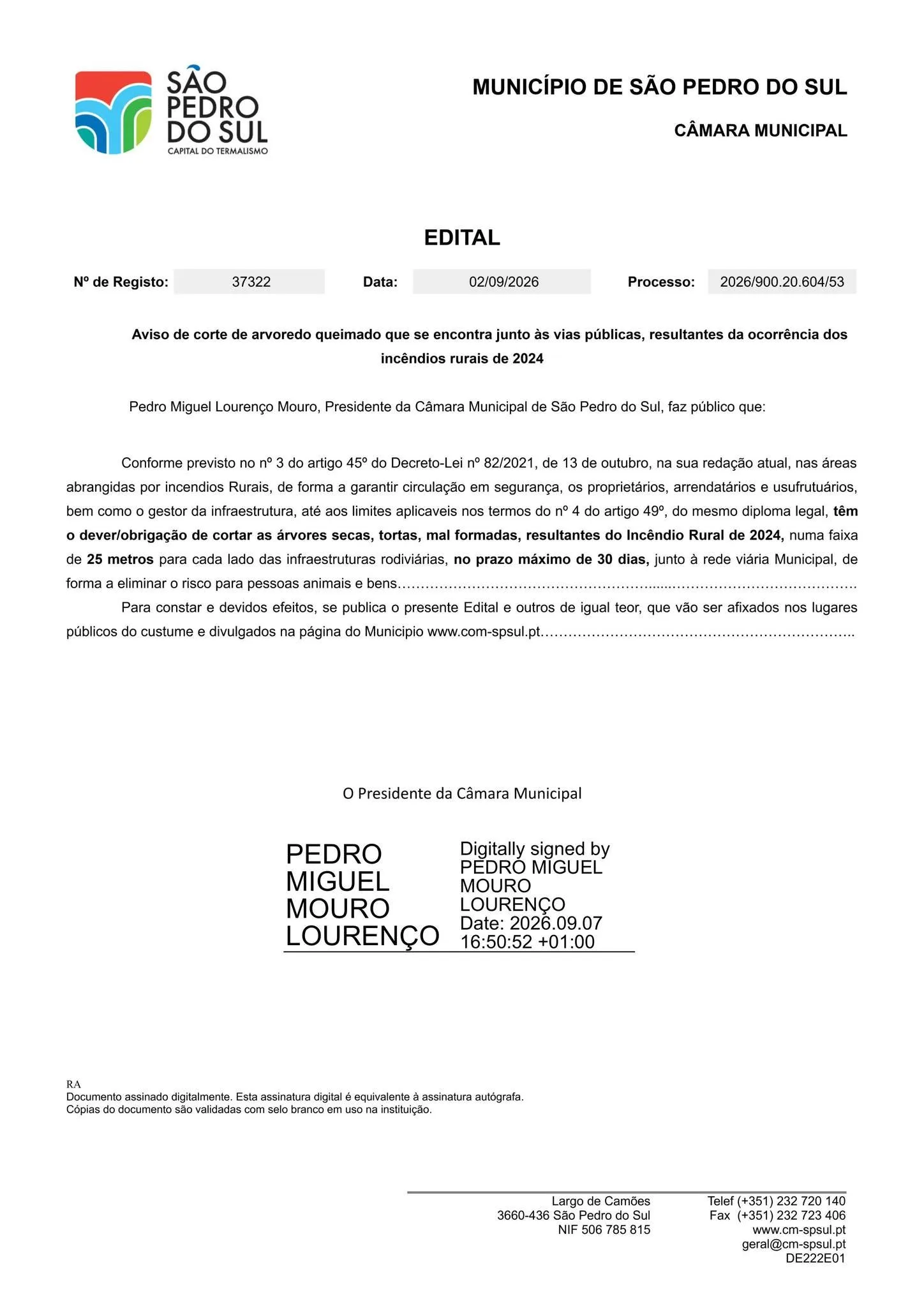 AVISO À POPULAÇÃO 1 sul